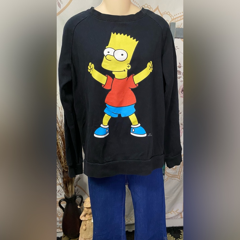 Vintage Bart Simpson Black Sweatshirt Junior’s Large